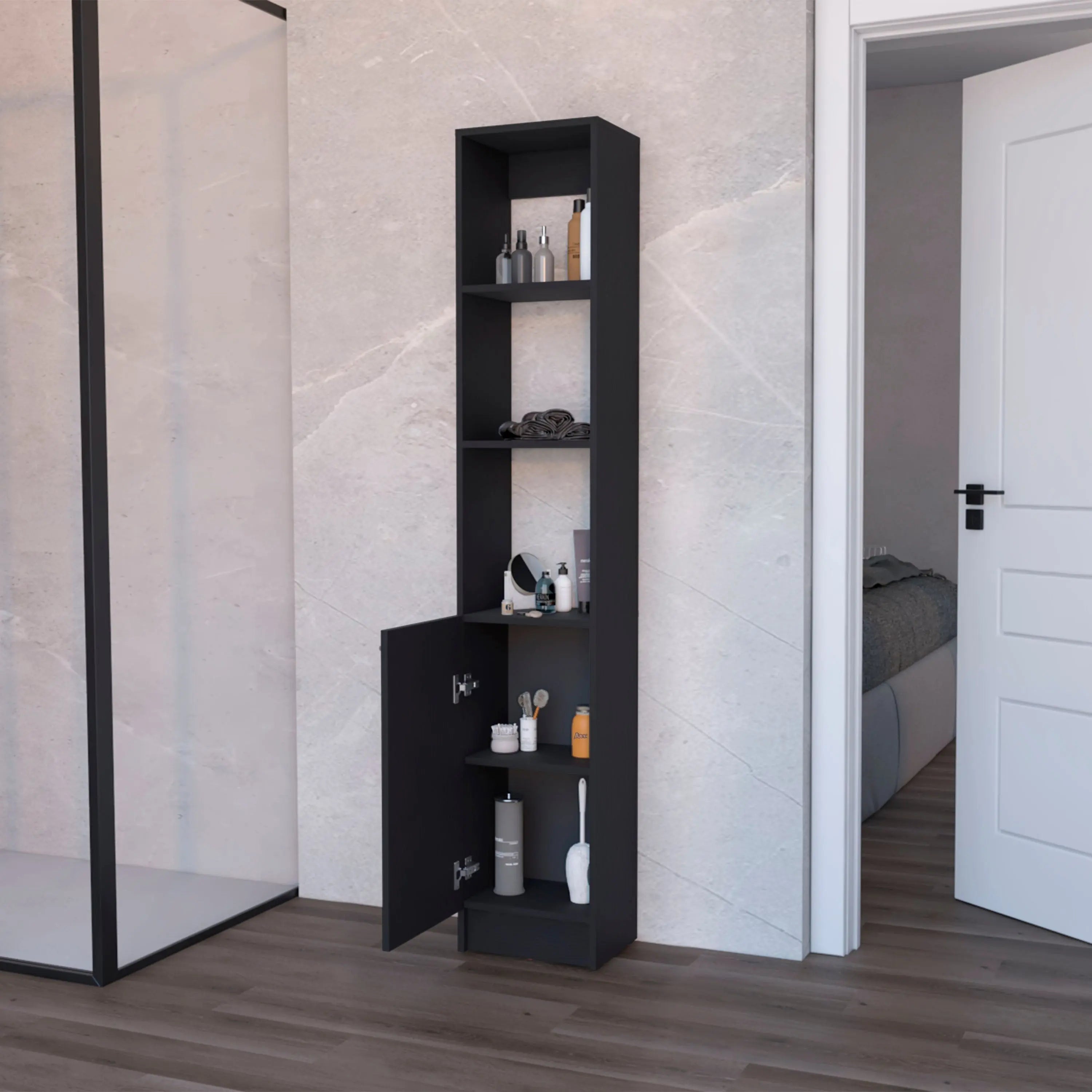 13" Black Wood Freestanding Single Door Bathroom Vanity Homeroots Bed & Bath
