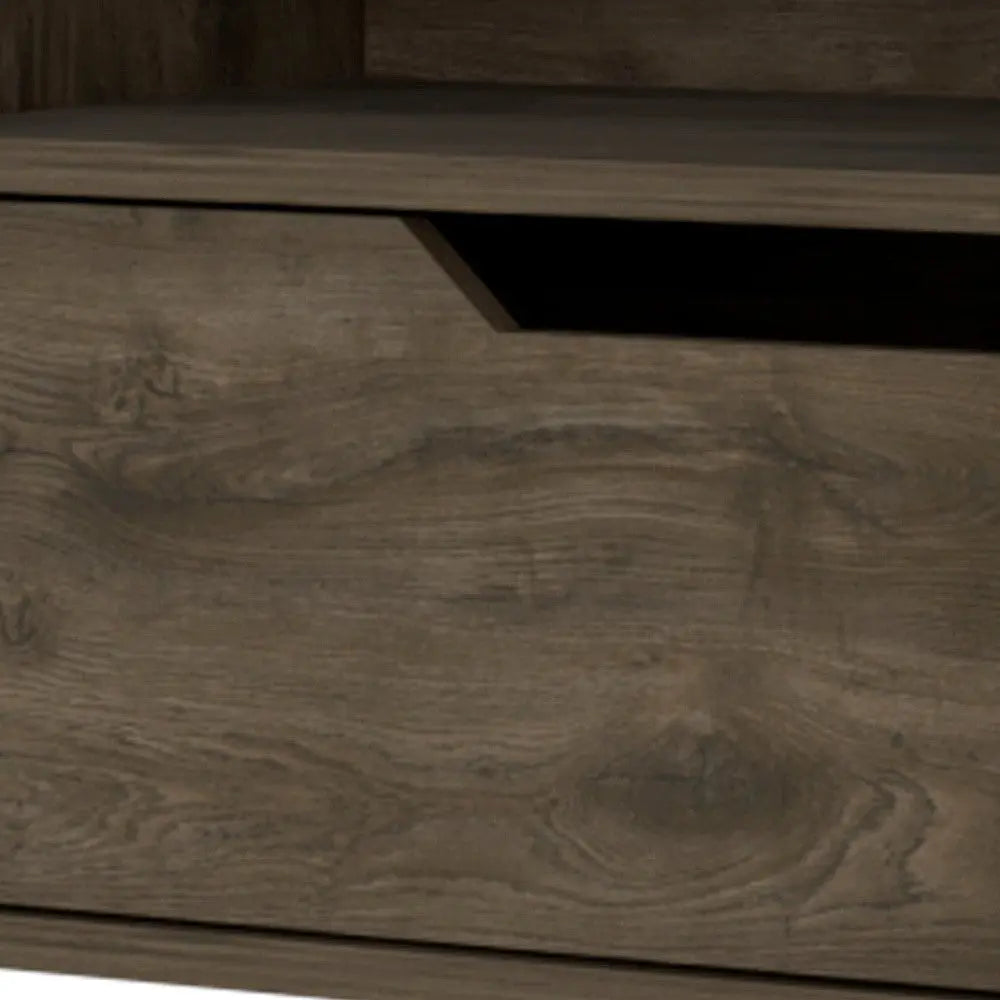 13" Brown Wood One Drawer Floating Nightstand Homeroots Bed & Bath