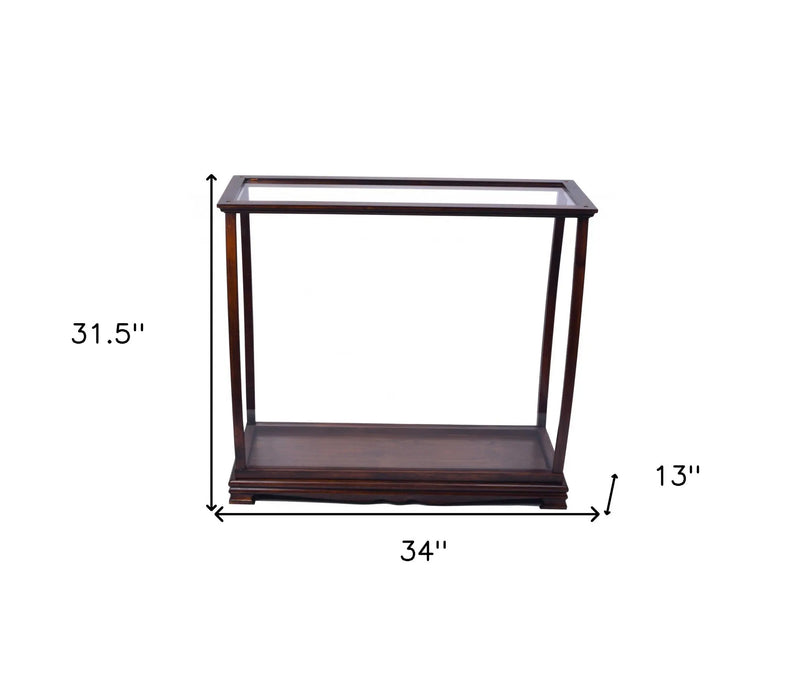 13" Dark Brown And Clear Glass Standard Display Stand Homeroots Kitchen & Dining