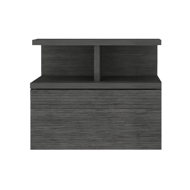 13" Dark Gray Wood One Drawer Floating Nightstand Homeroots Bed & Bath