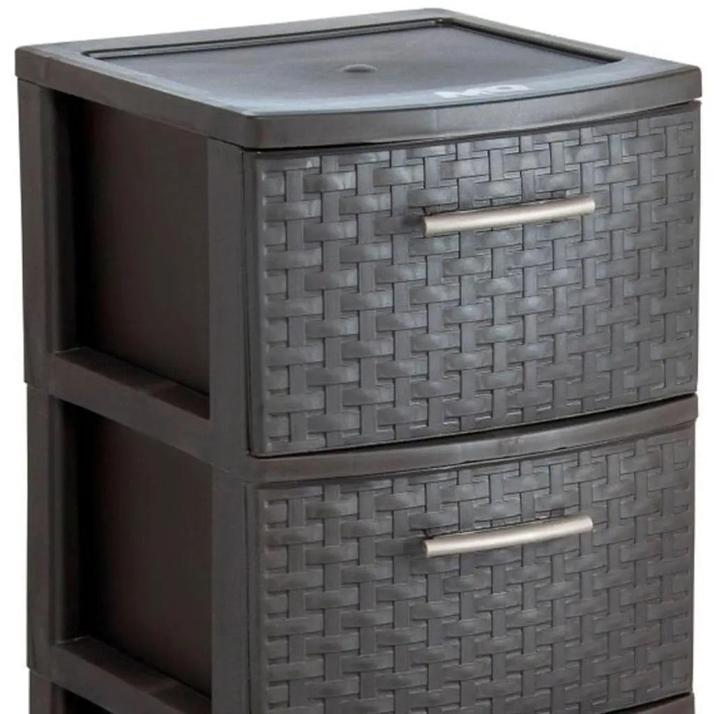 13" Espresso Plastic Square Accent Cabinet With Five Drawers Homeroots Kitchen & Dining