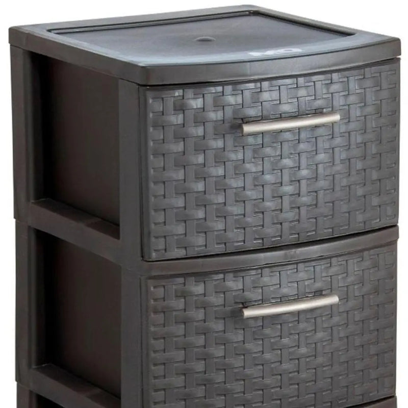 13" Espresso Plastic Square Accent Cabinet With Five Drawers Homeroots Kitchen & Dining