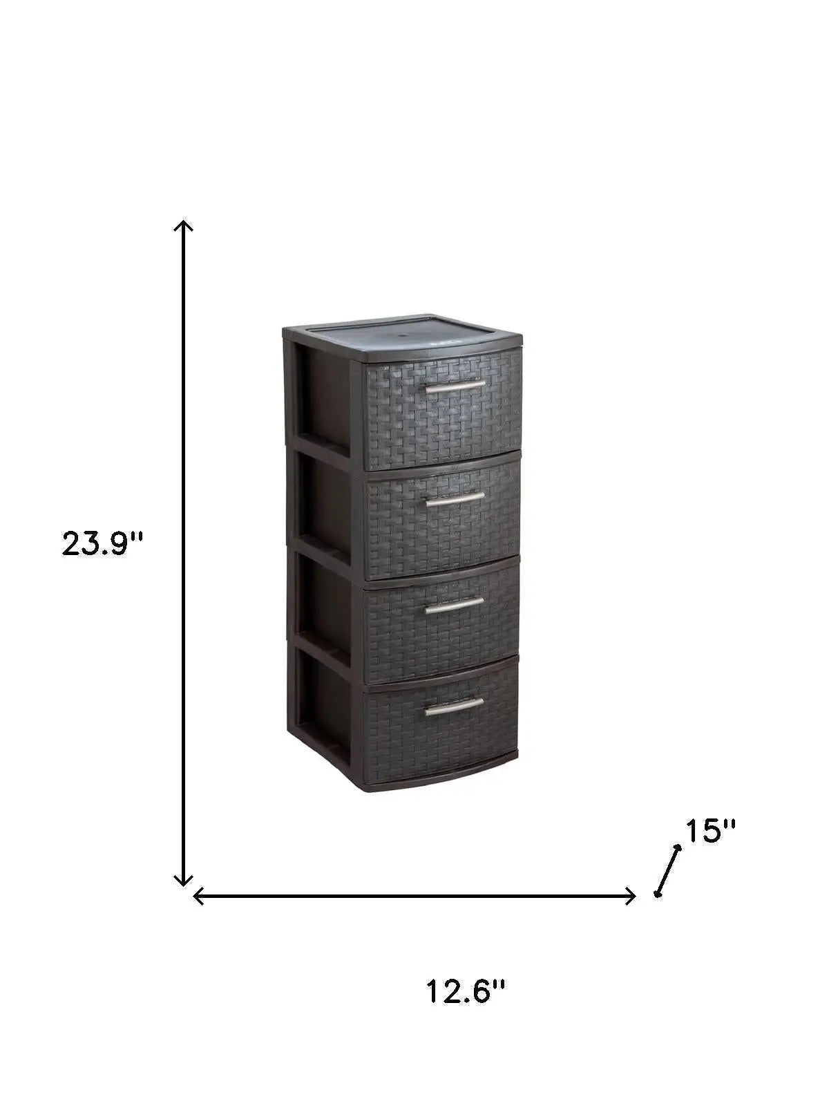 13" Espresso Plastic Square Accent Cabinet With Four Drawers Homeroots Kitchen & Dining