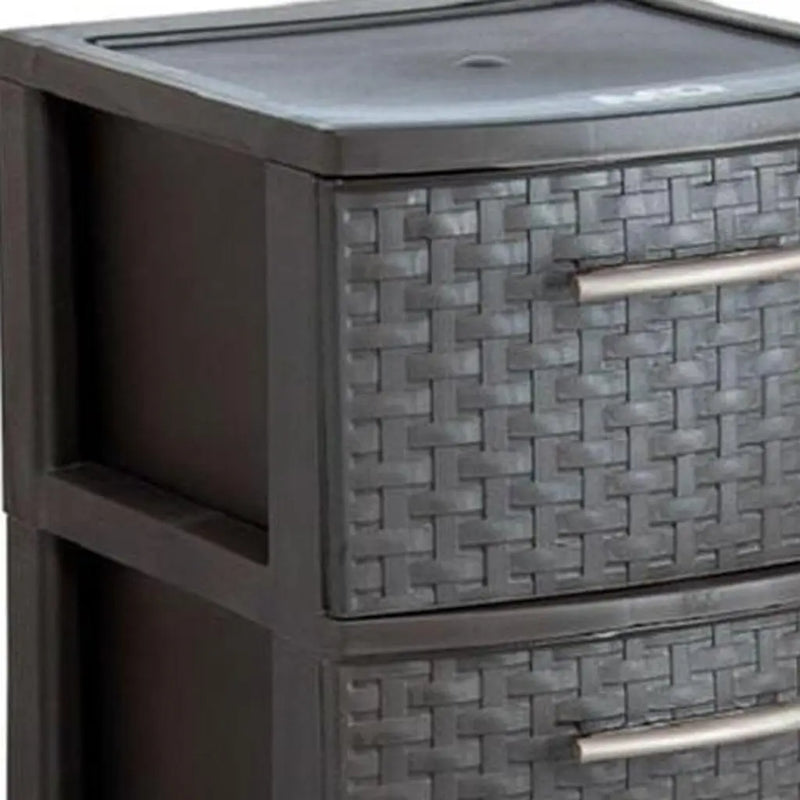 13" Espresso Plastic Square Accent Cabinet With Four Drawers Homeroots Kitchen & Dining