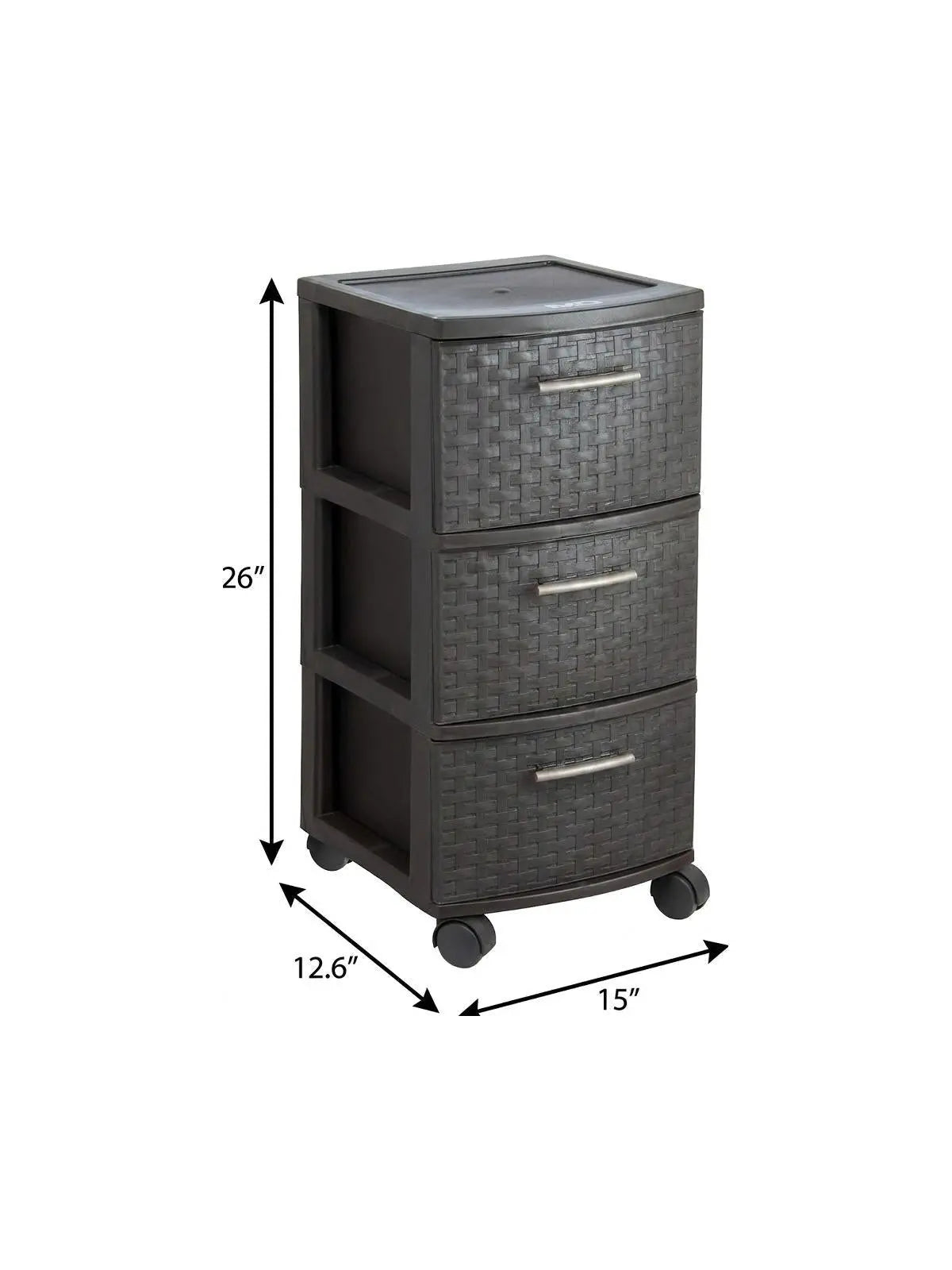 13" Espresso Plastic Square Accent Cabinet With Three Drawers Homeroots Kitchen & Dining