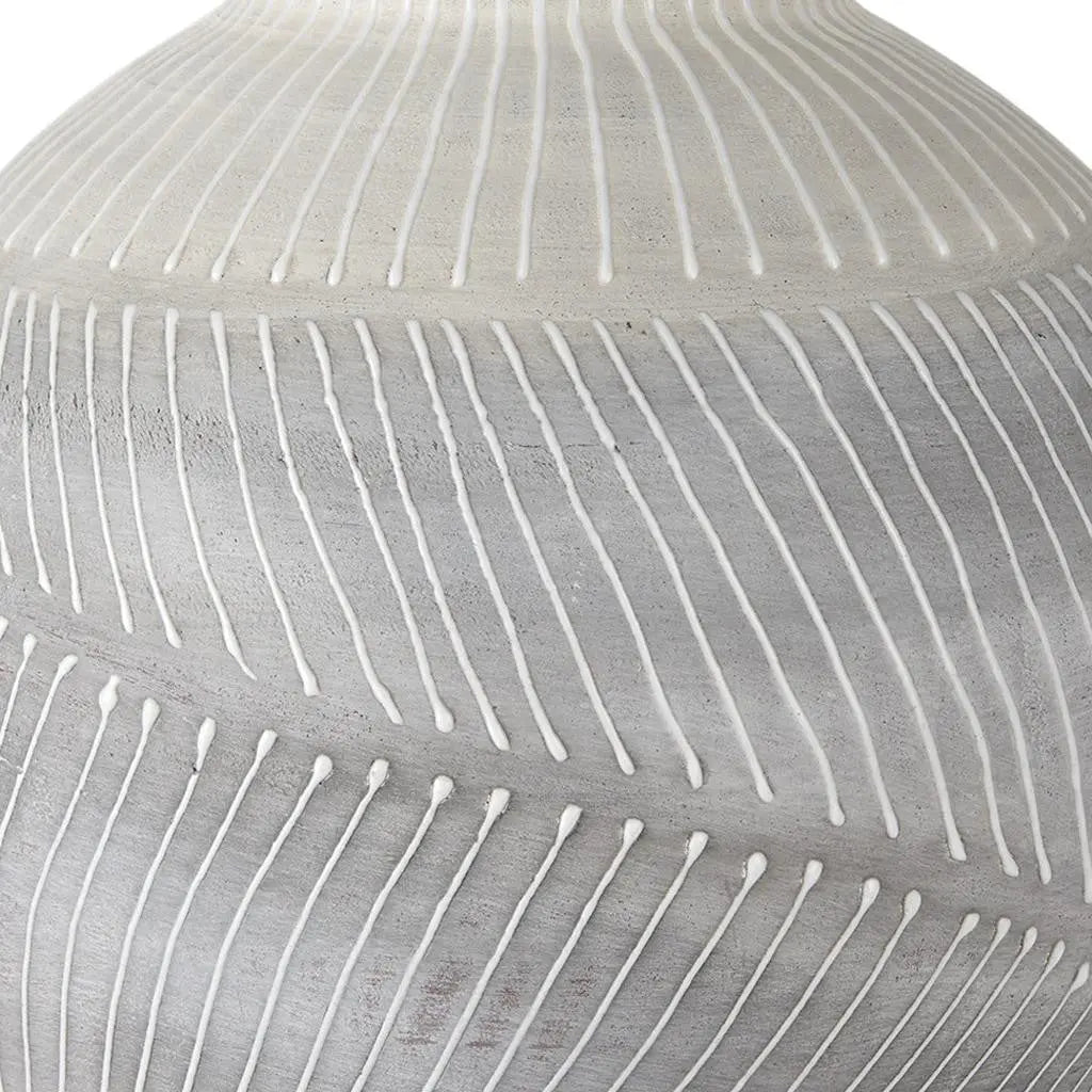 13" Gray And White Ombre Ceramic Round Table Vase Homeroots Home Decor