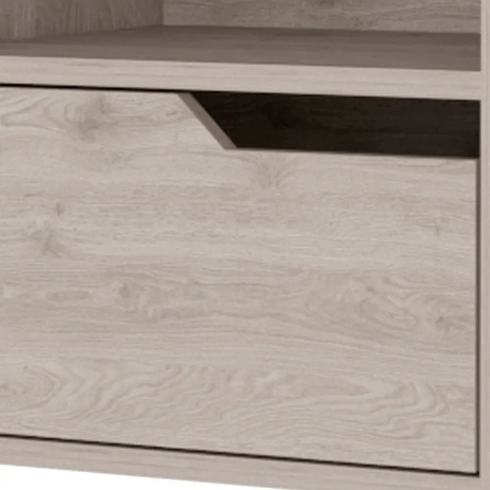 13" Gray Wood One Drawer Floating Nightstand Homeroots Bed & Bath