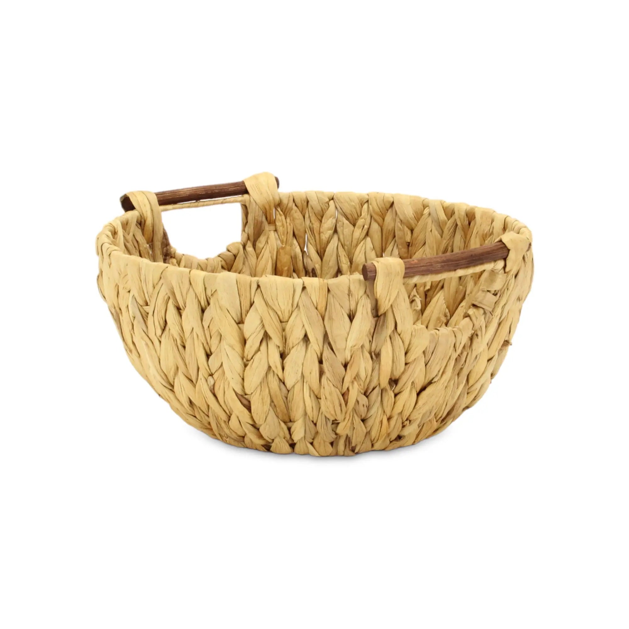 13" Natural Woven Water Hyacinth Basket Homeroots Office