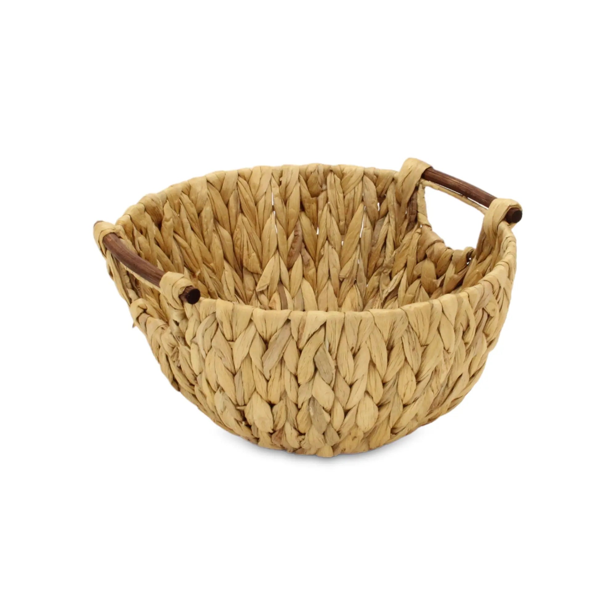 13" Natural Woven Water Hyacinth Basket Homeroots Office