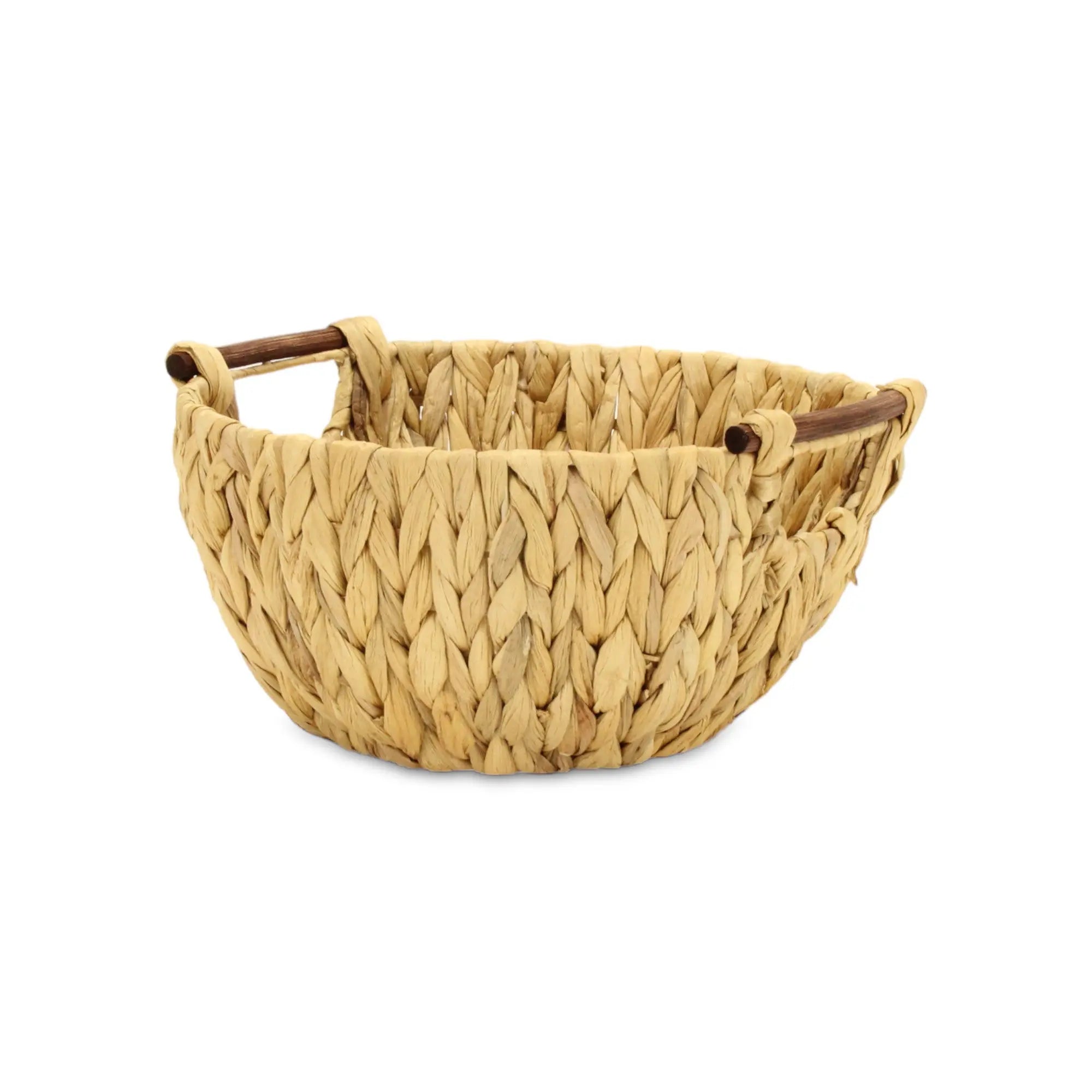 13" Natural Woven Water Hyacinth Basket Homeroots Office