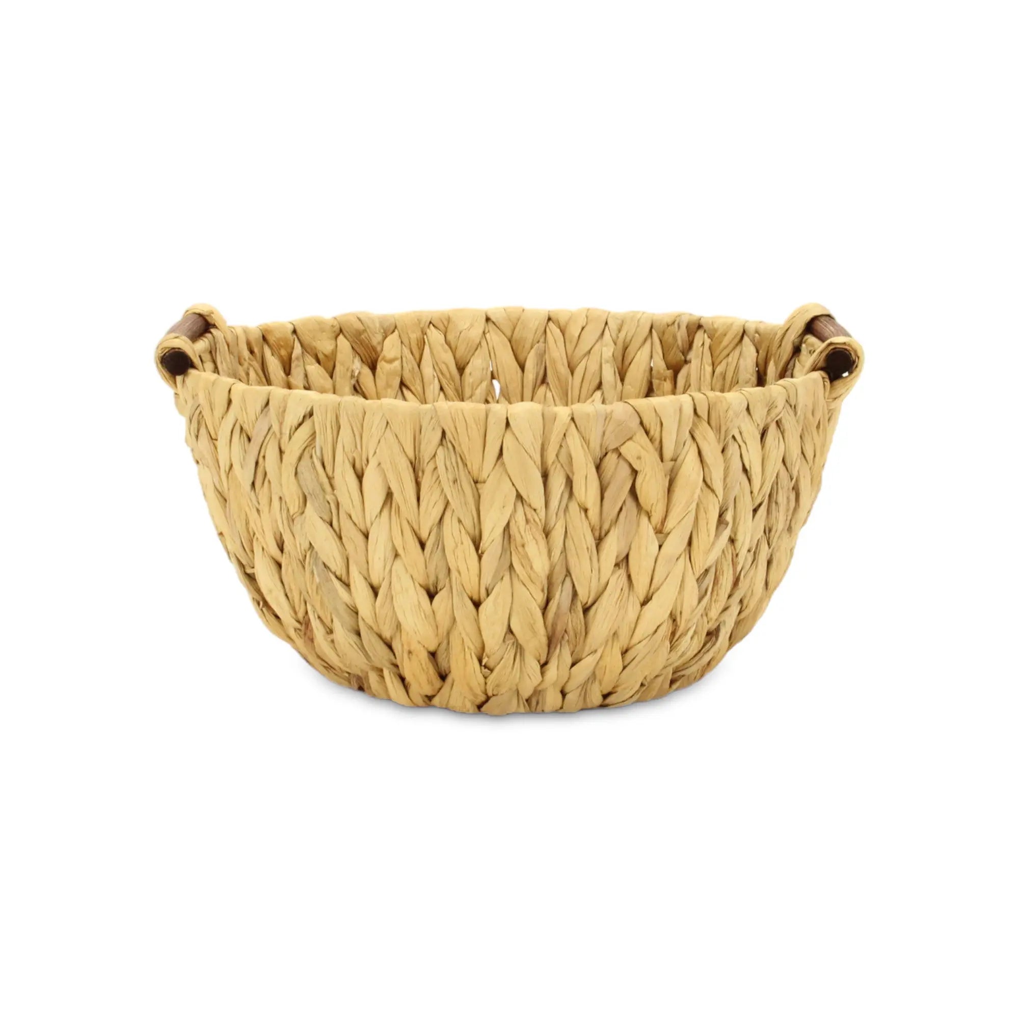 13" Natural Woven Water Hyacinth Basket Homeroots Office
