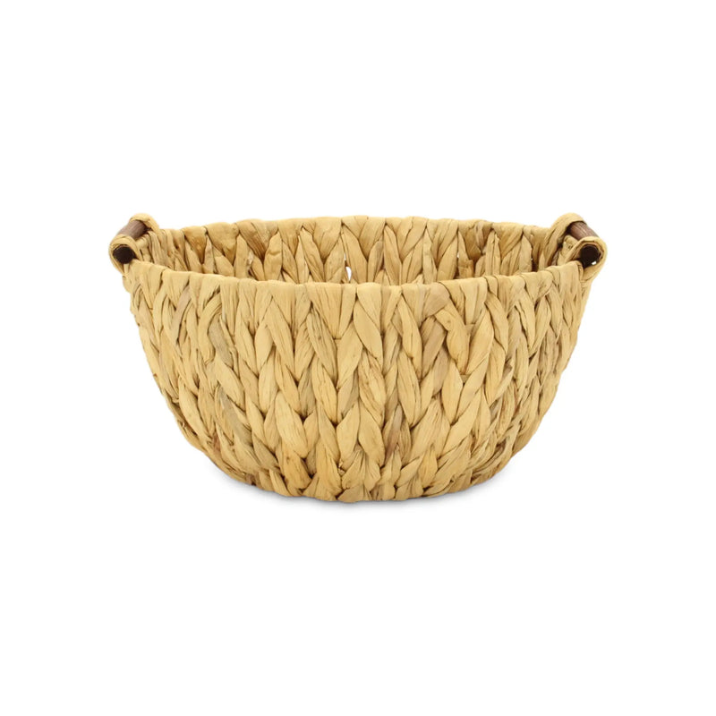 13" Natural Woven Water Hyacinth Basket Homeroots Office