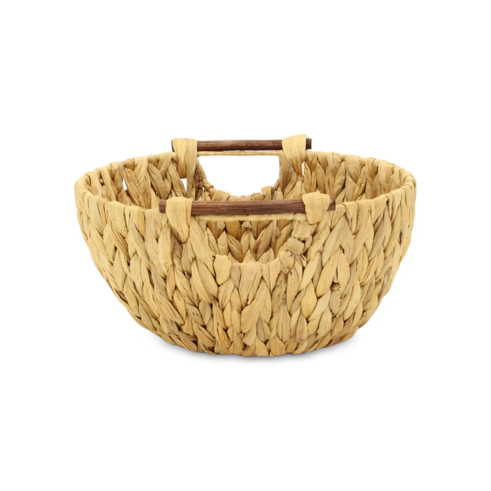 13" Natural Woven Water Hyacinth Basket Homeroots Office