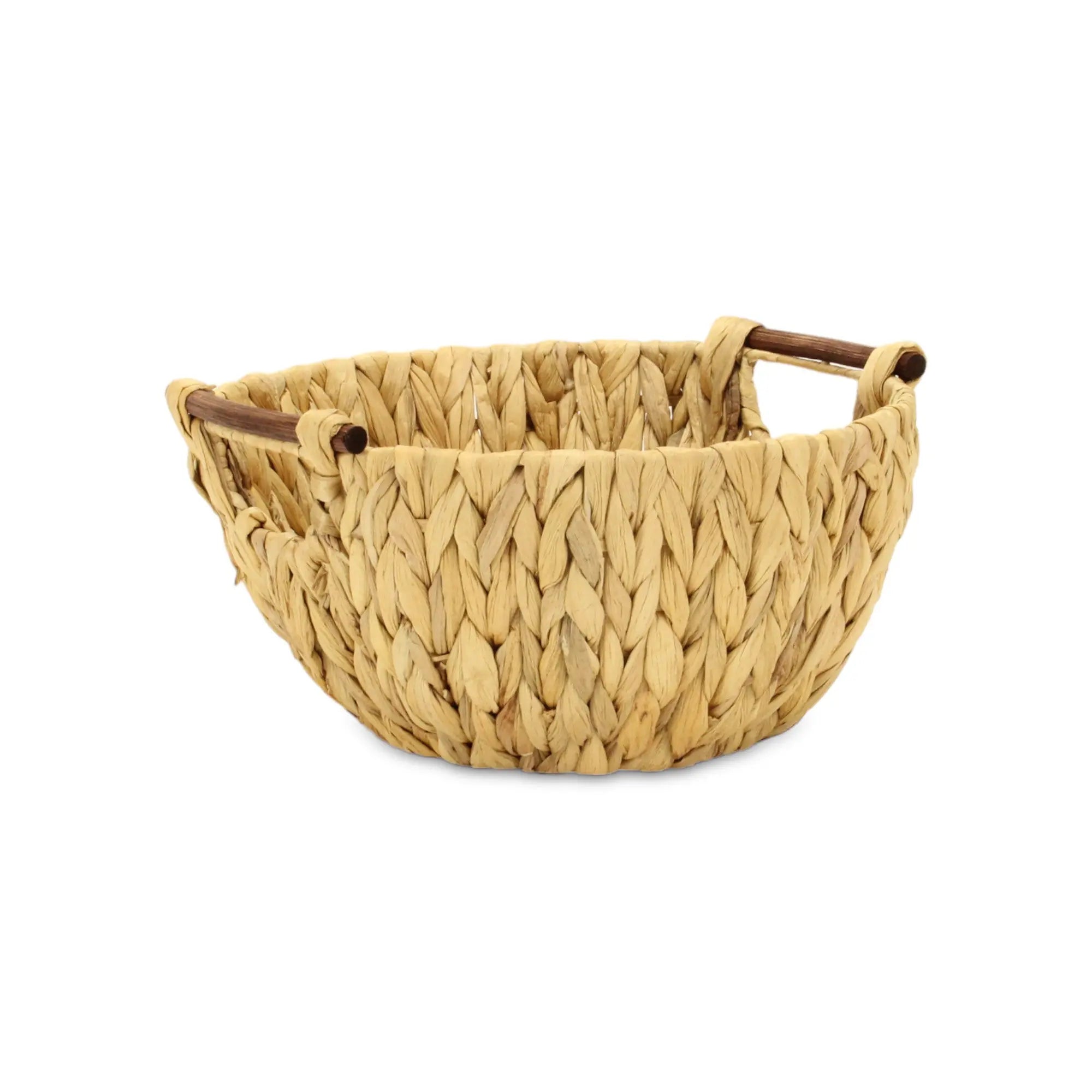 13" Natural Woven Water Hyacinth Basket Homeroots Office
