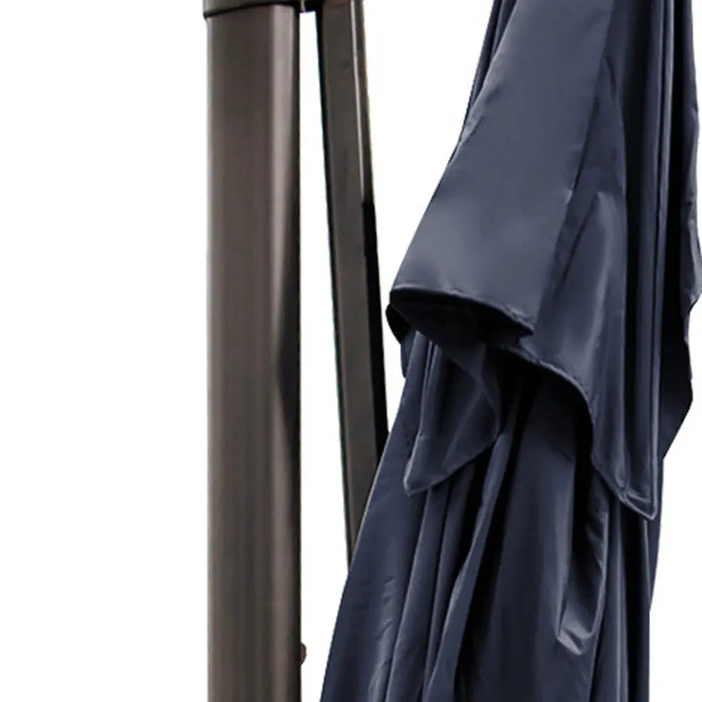13' Navy Polyester Rectangular Tilt Cantilever Patio Umbrella With Stand Homeroots Outdoor