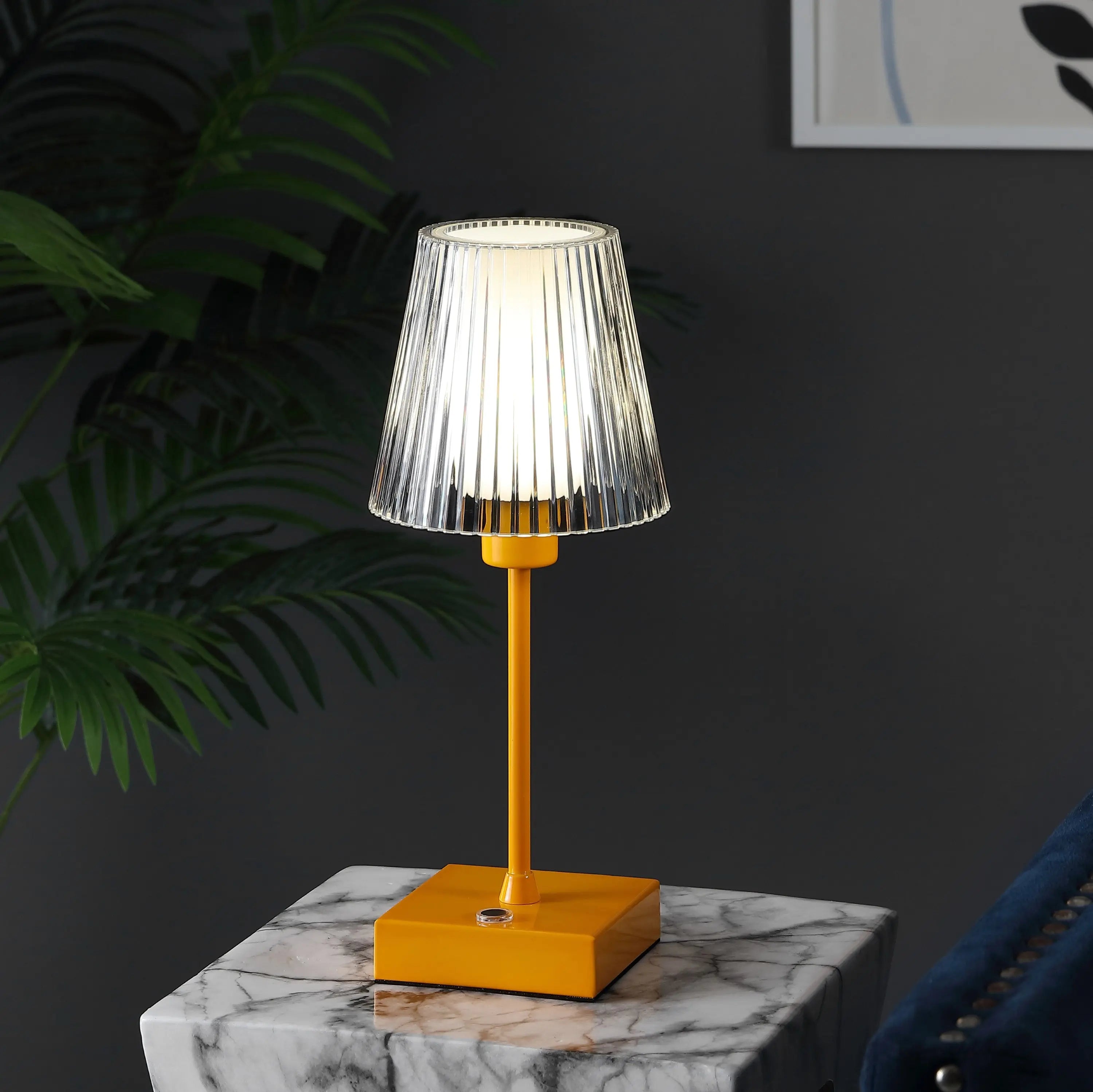 13" Orange USB Table Lamp With Empire Shade Homeroots Lighting