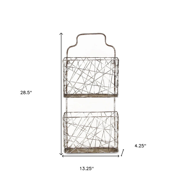 13" Silver Multi-Tier Metal Additional Accessory Homeroots Office