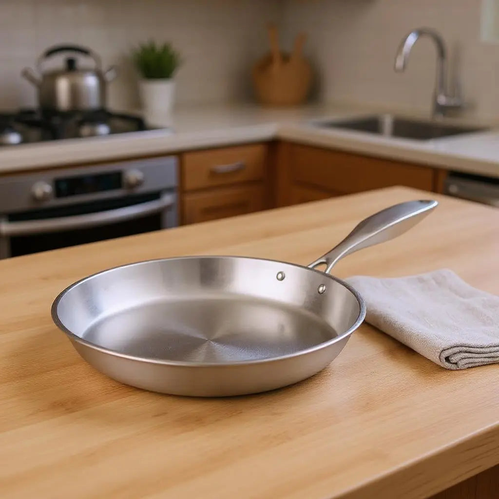 13" Silver Stainless Steel Frying Pan Homeroots Kitchen & Dining