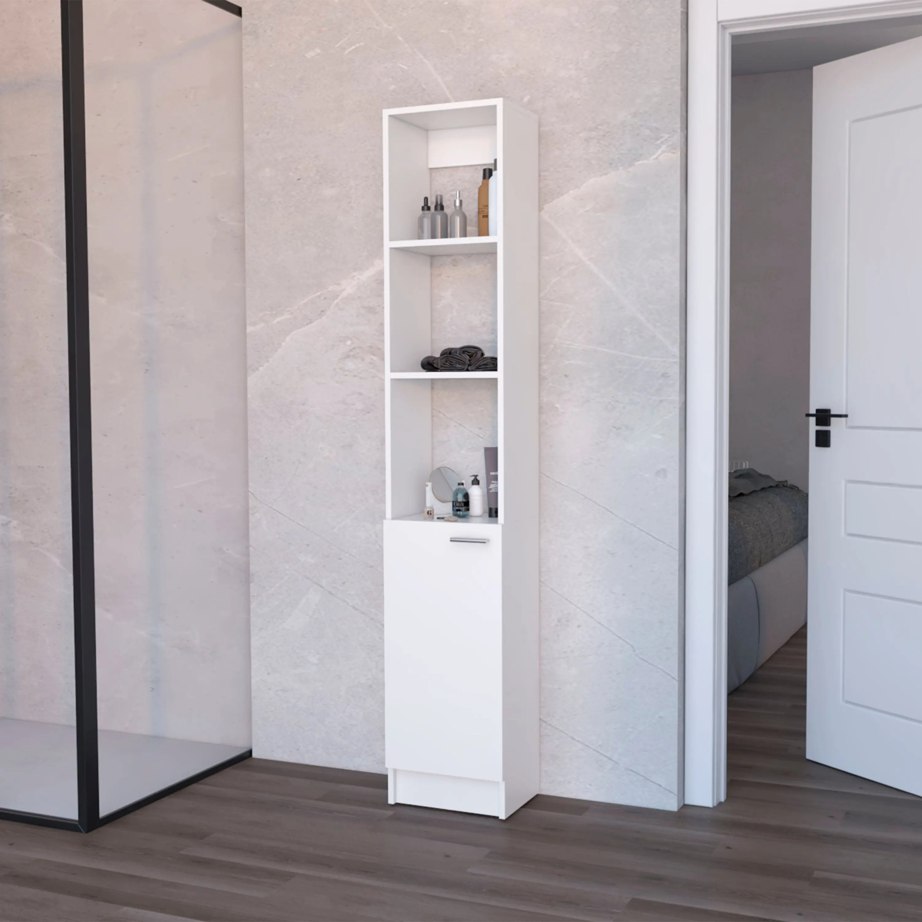 13" White Wood Freestanding Single Door Bathroom Vanity Homeroots Bed & Bath