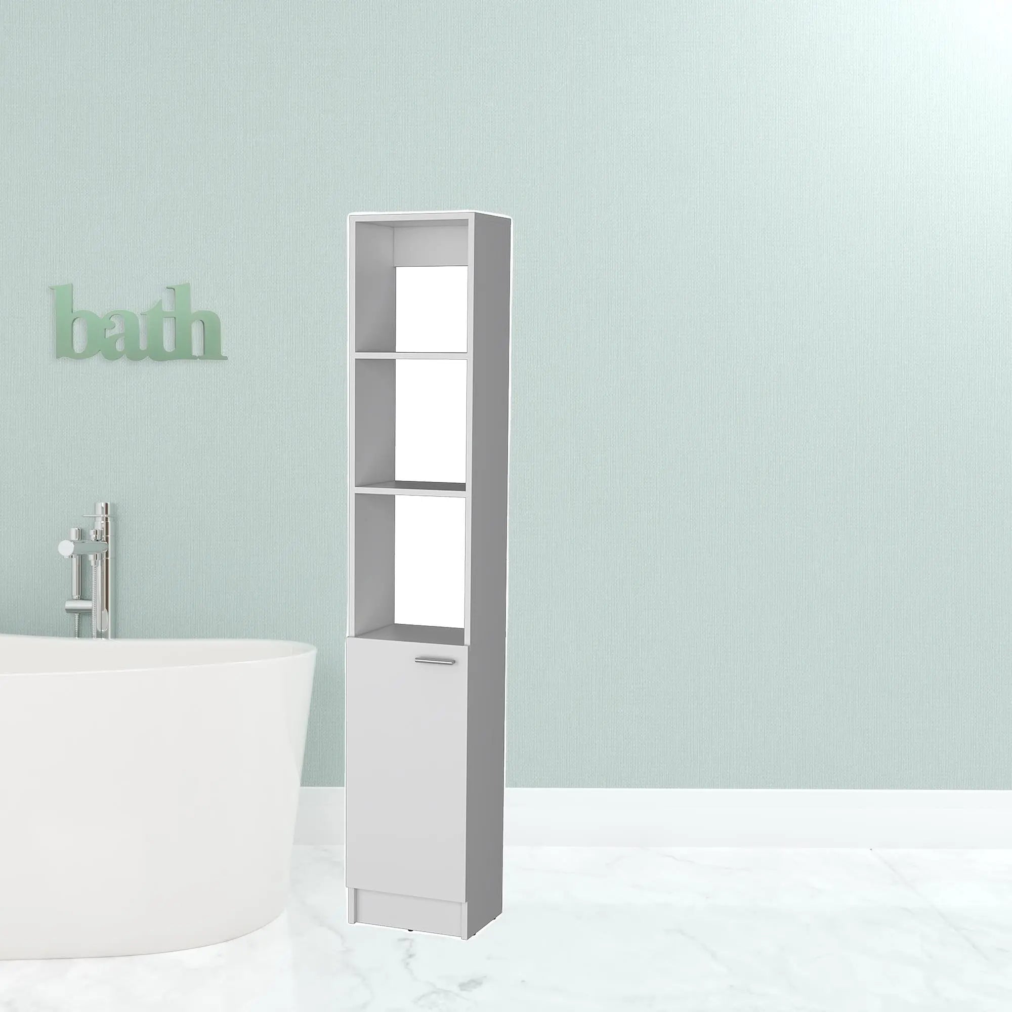 13" White Wood Freestanding Single Door Bathroom Vanity Homeroots Bed & Bath