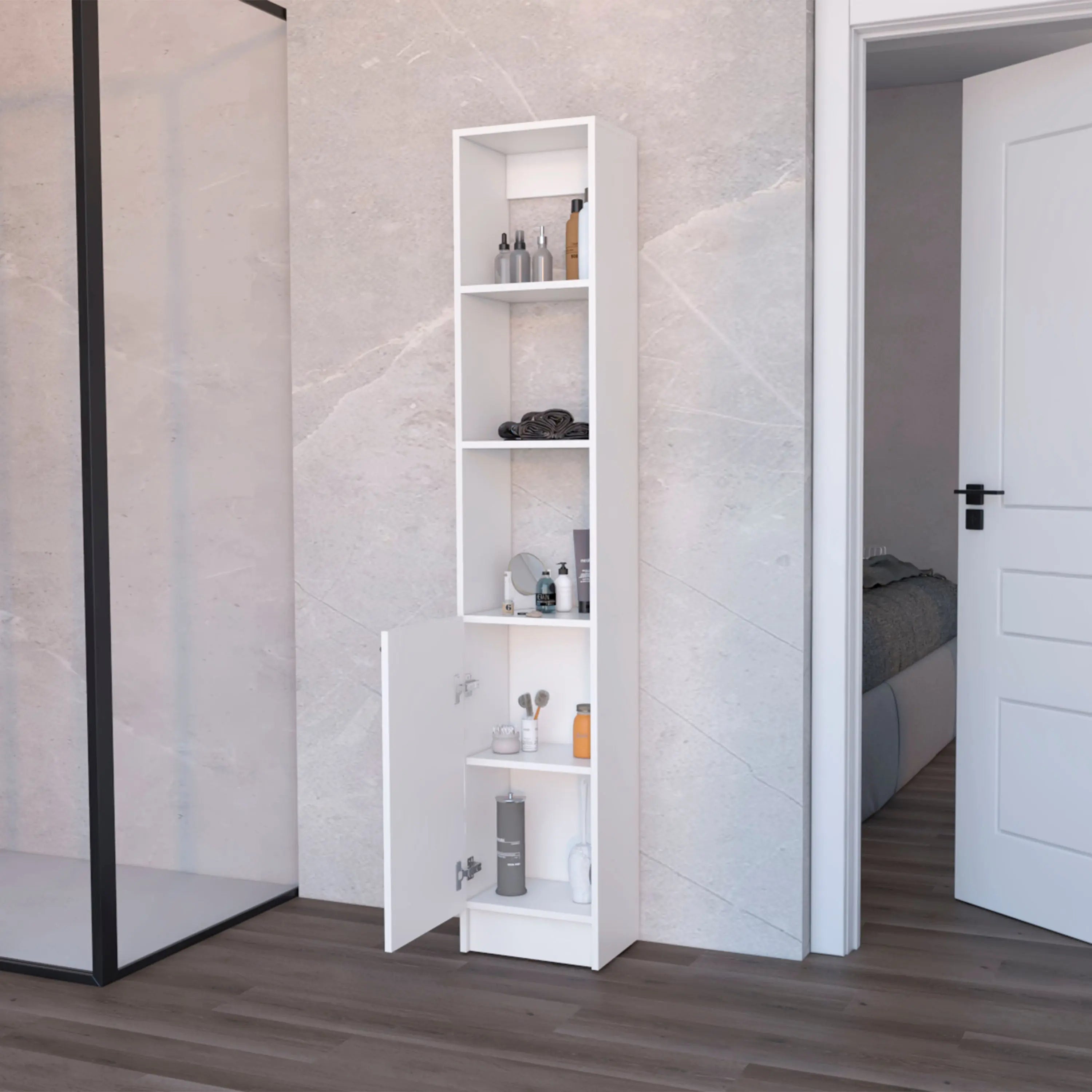 13" White Wood Freestanding Single Door Bathroom Vanity Homeroots Bed & Bath