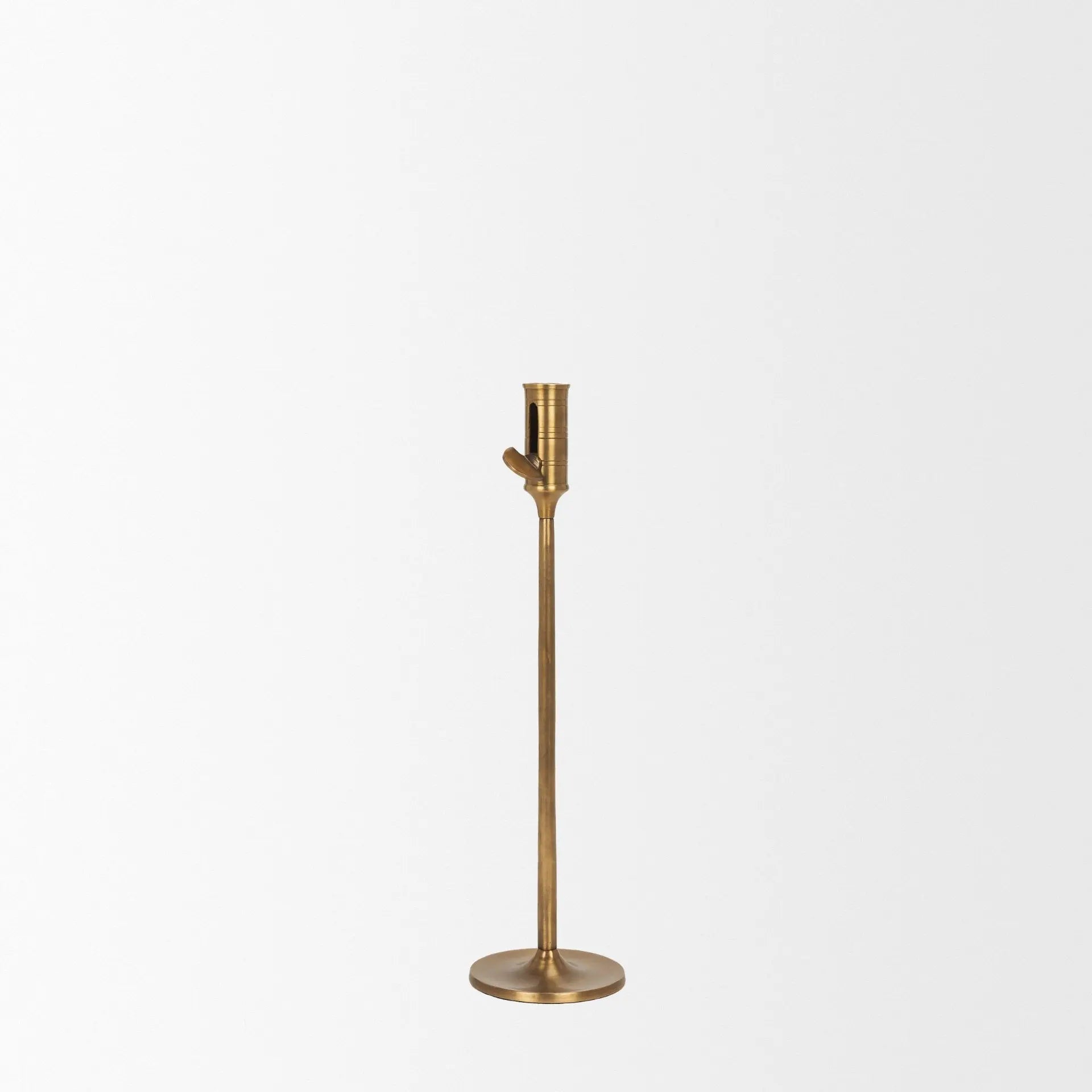 14" Antiqued Brass Metal Tabletop Taper Candlestick Homeroots Home Decor