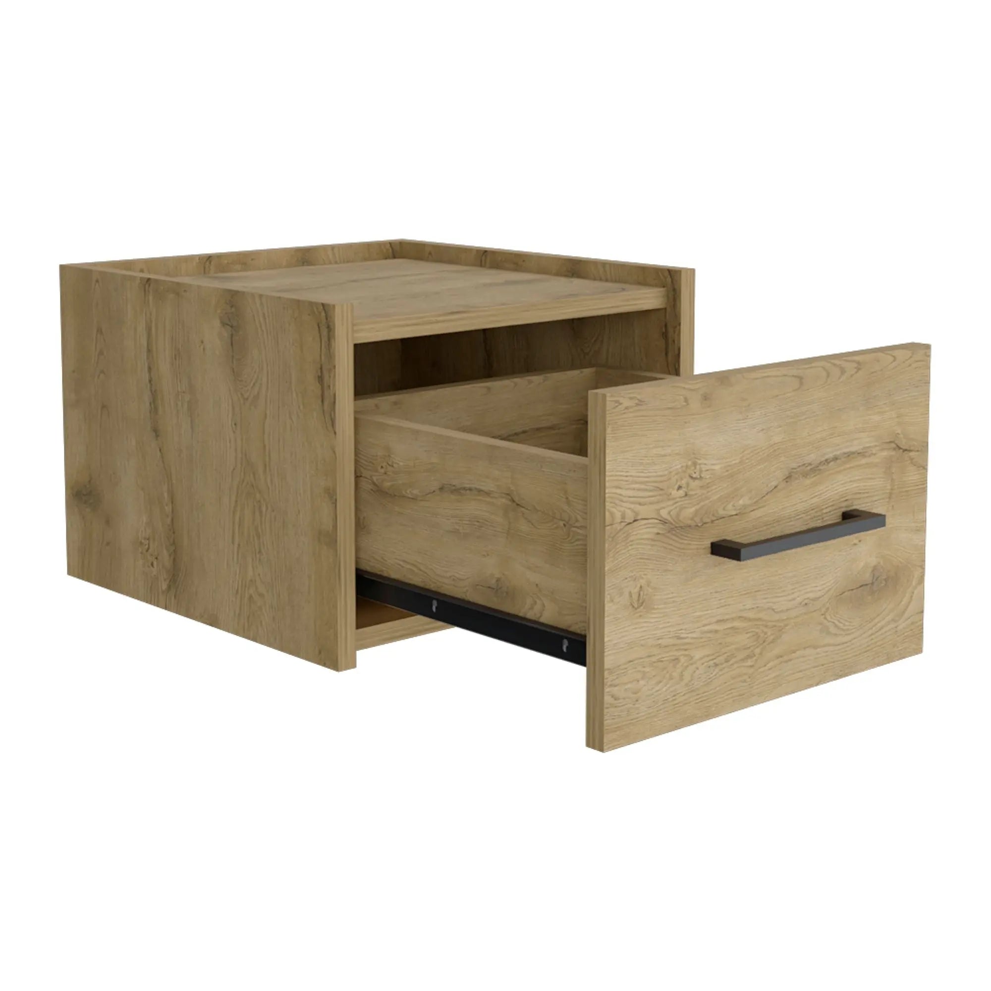 14" Beige Wood Nightstand Homeroots Bed & Bath