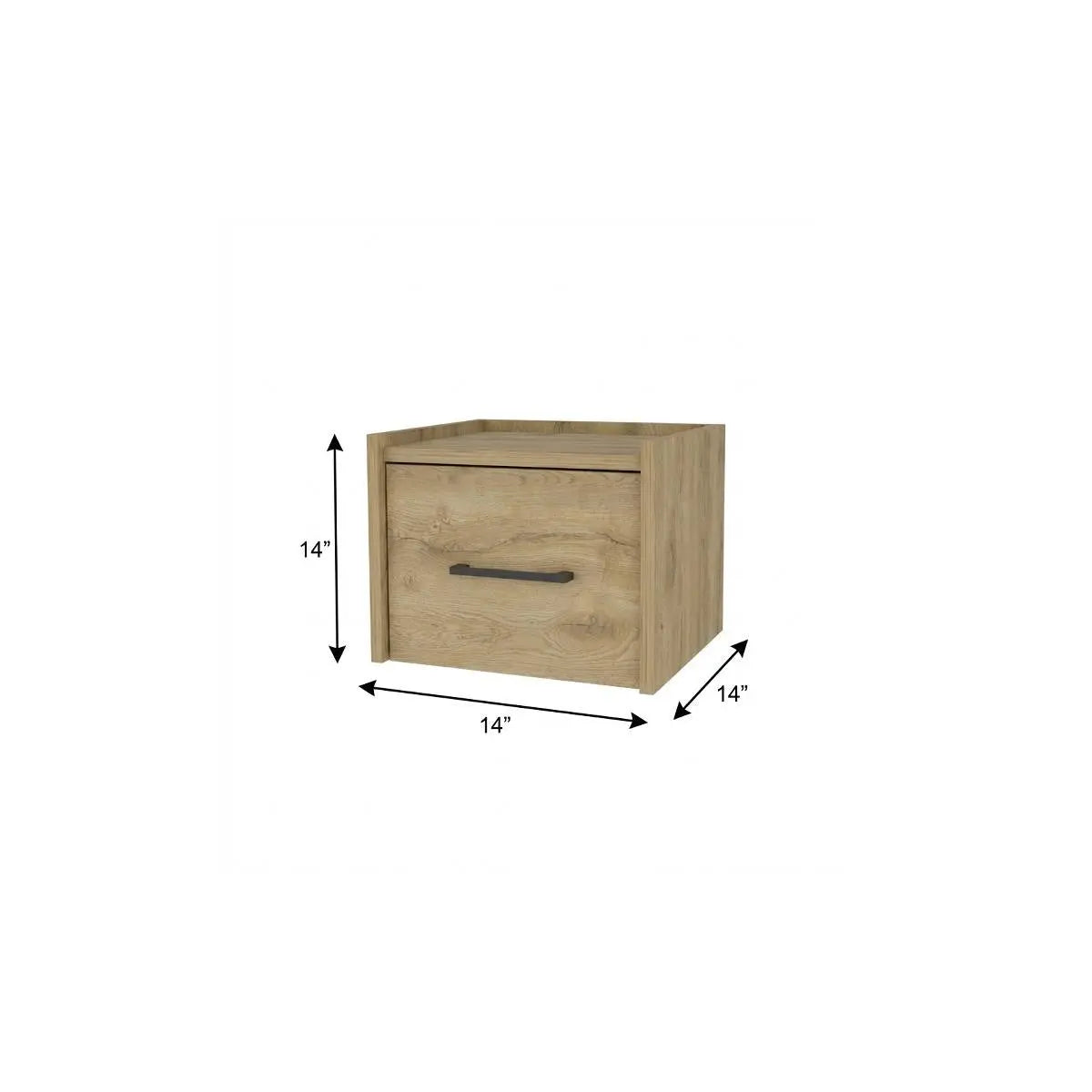 14" Beige Wood Nightstand Homeroots Bed & Bath