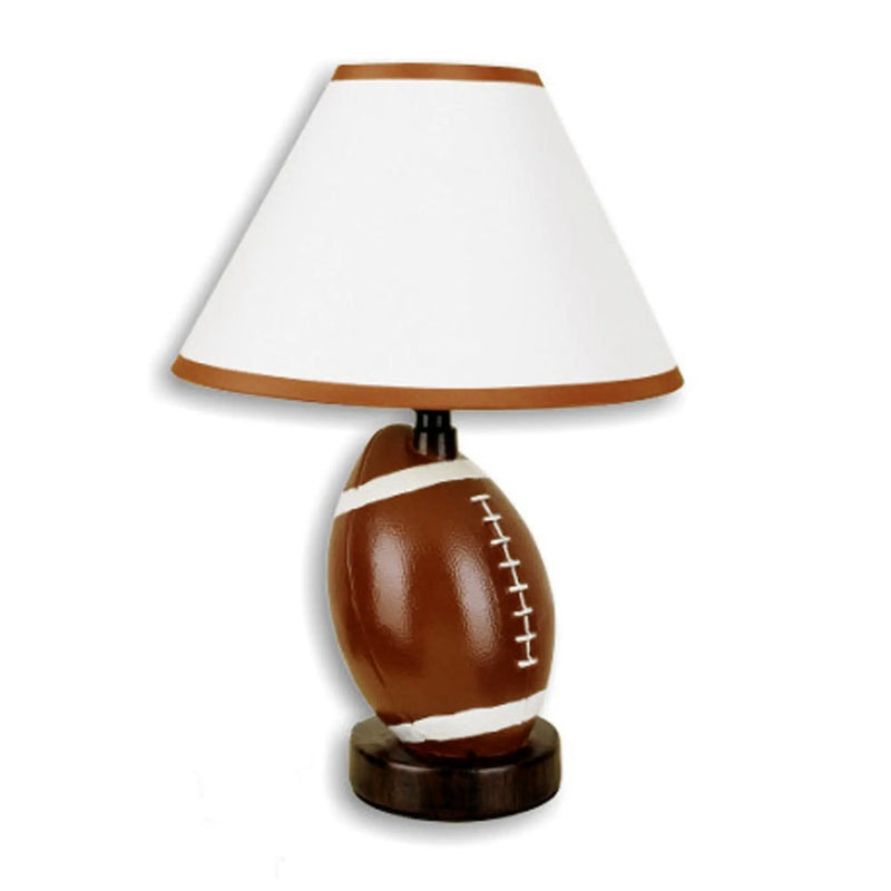 14" Brown Ceramic Novelty Bedside Lamp With Brown And White Empire Shade Homeroots Lighting