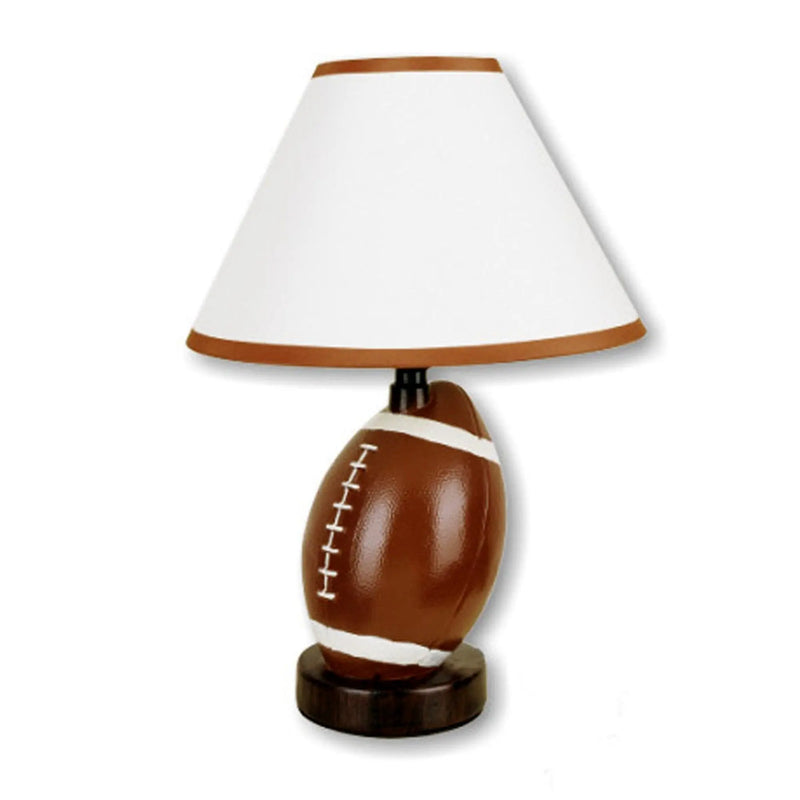 14" Brown Ceramic Novelty Bedside Lamp With Brown And White Empire Shade Homeroots Lighting