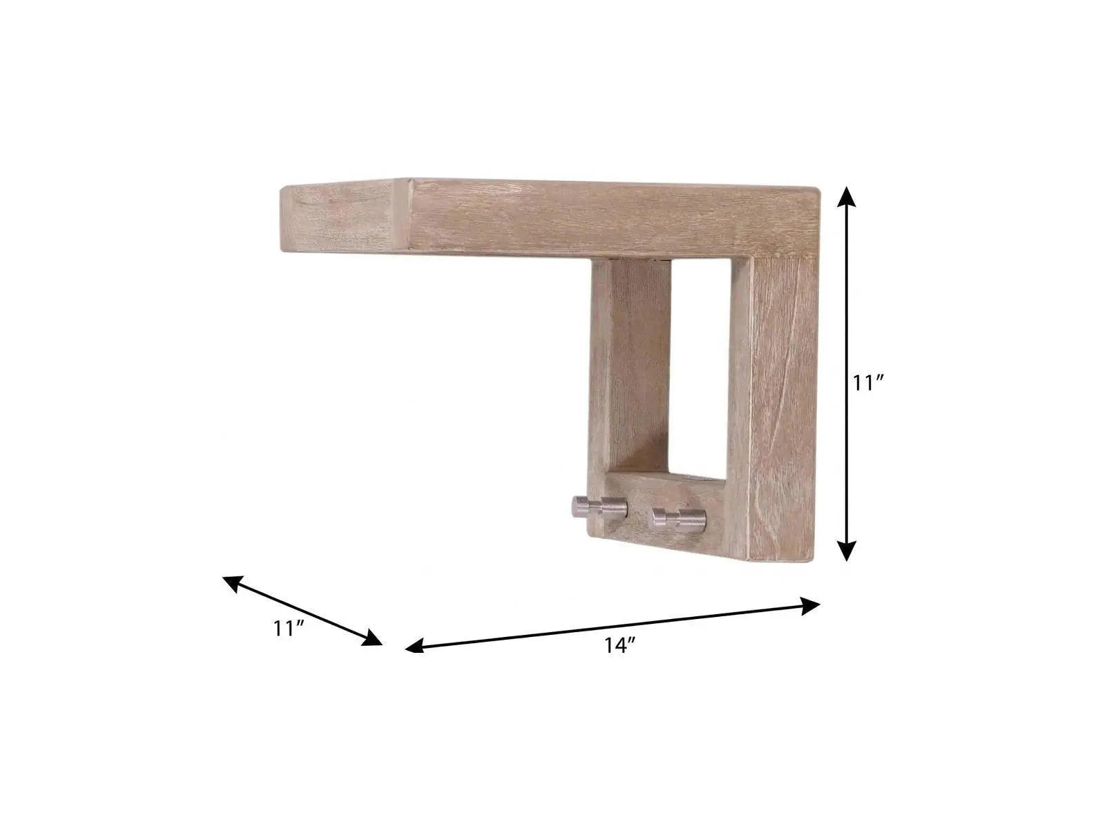 14" Brown Wood Wall Mounted Bathroom Shelves Homeroots Organization