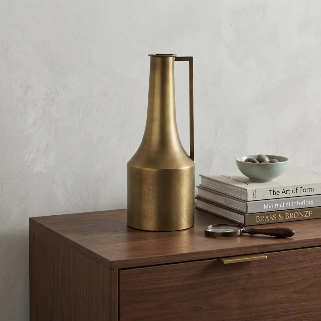 14" Gold Metal Table Vase Homeroots Home Decor