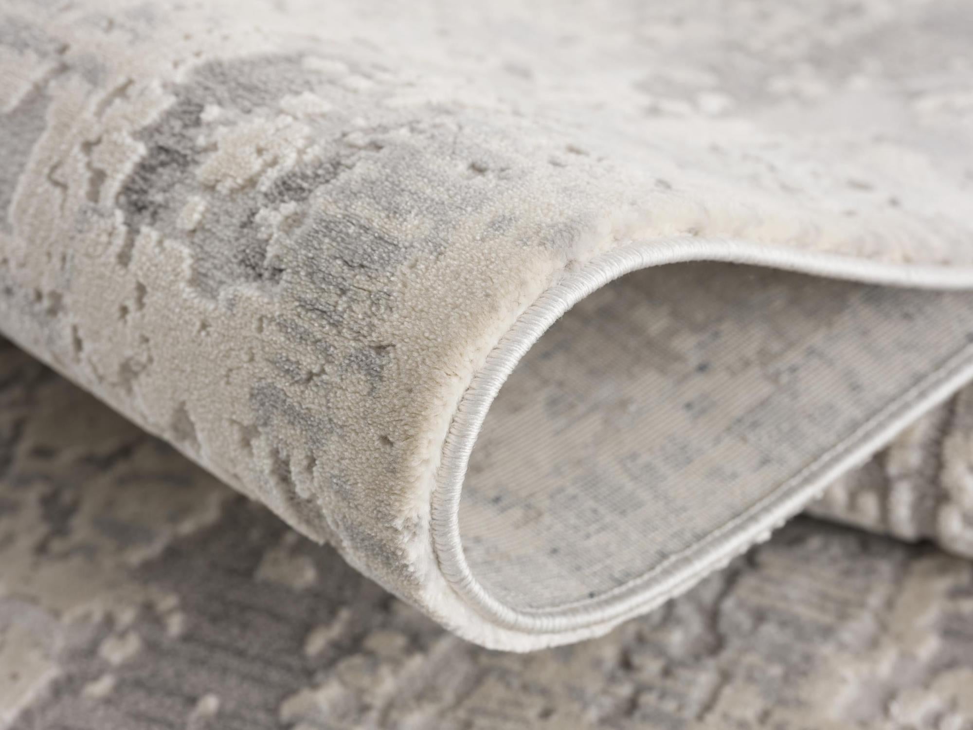 14' Gray And Ivory Abstract Runner Rug Homeroots Home Decor