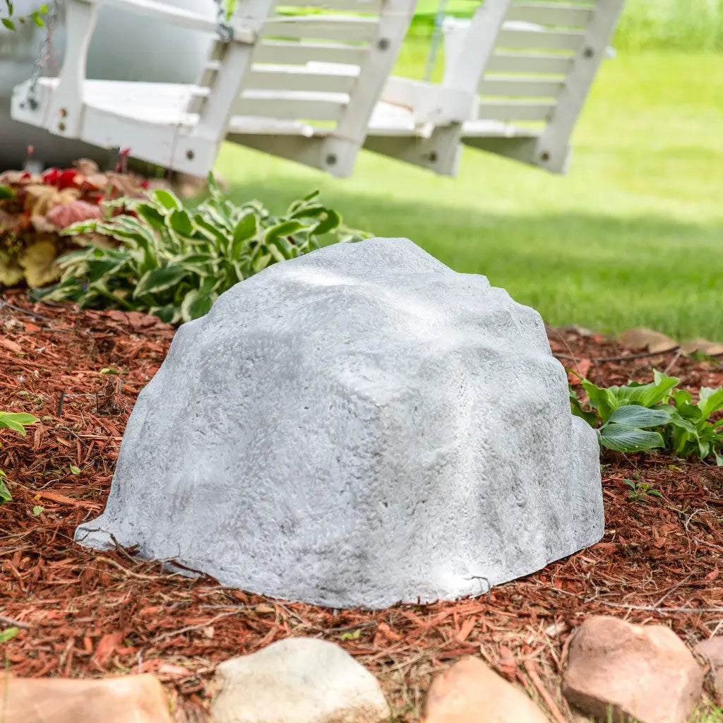14" Gray Polyresin Faux Rock Homeroots Outdoor