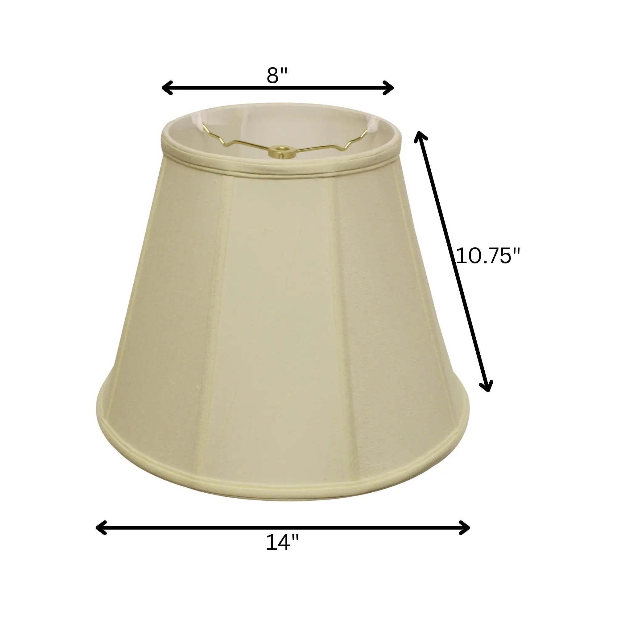 14" Ivory Slanted Empire Monay Shantung Lampshade Homeroots Lighting