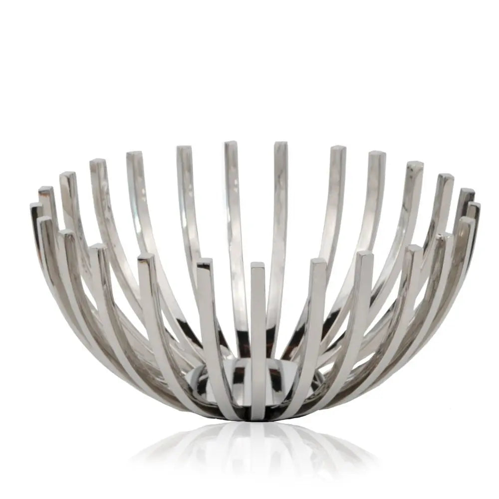 14" Silver Stainless Steel Decorative Bowl Homeroots Kitchen & Dining