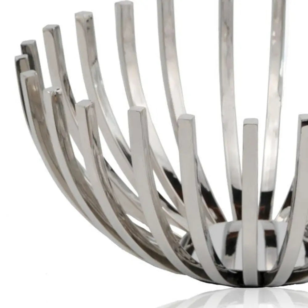 14" Silver Stainless Steel Decorative Bowl Homeroots Kitchen & Dining