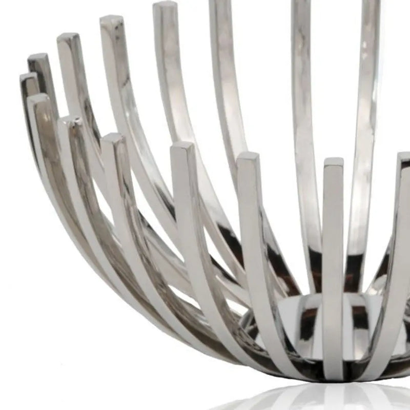 14" Silver Stainless Steel Decorative Bowl Homeroots Kitchen & Dining