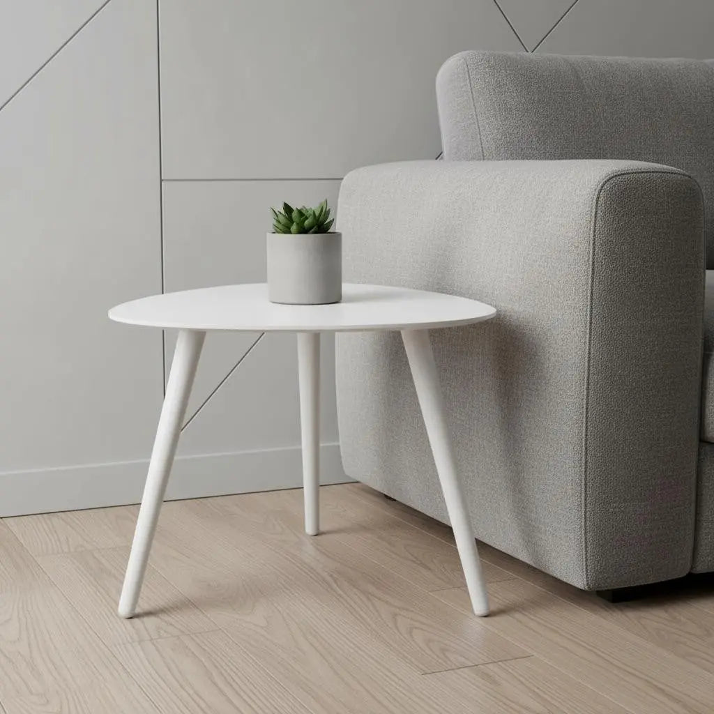 14" White Aluminum End Table Homeroots Living Room