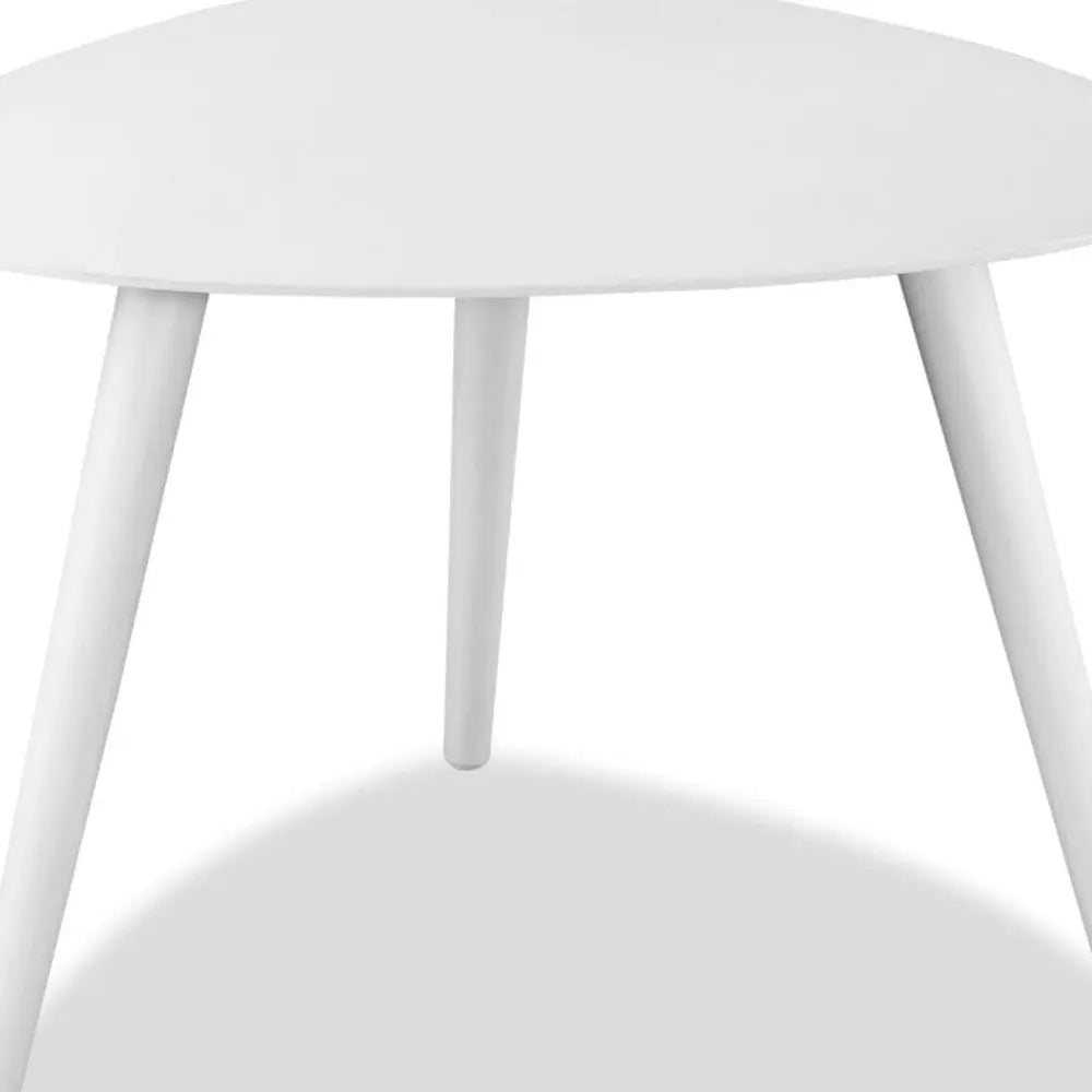14" White Aluminum End Table Homeroots Living Room