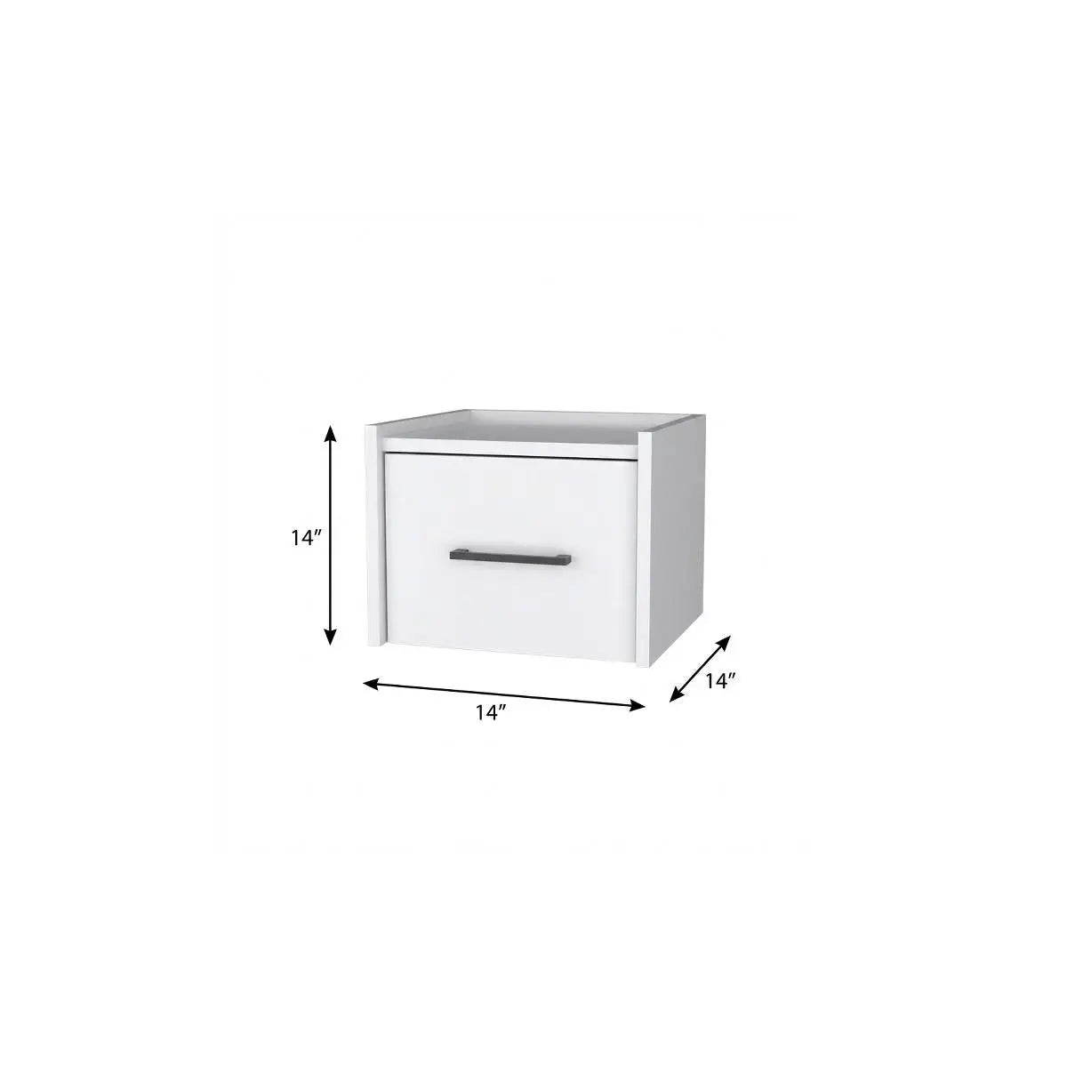 14" White Wood Nightstand Homeroots Bed & Bath