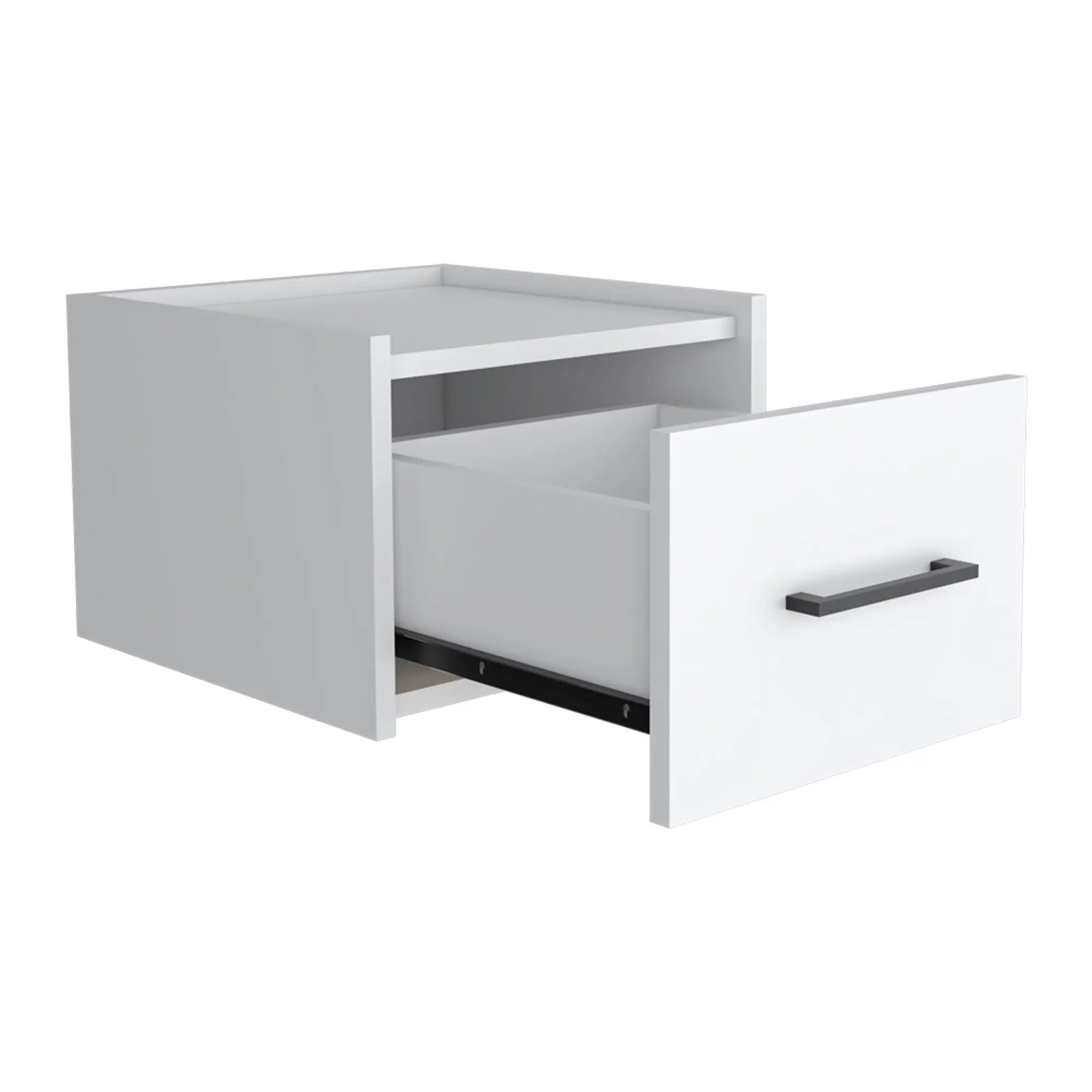 14" White Wood Nightstand Homeroots Bed & Bath