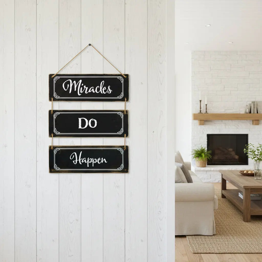 14" X 12" Black And White Inspirational Text Wood Wall Decor - GreatEagleInc