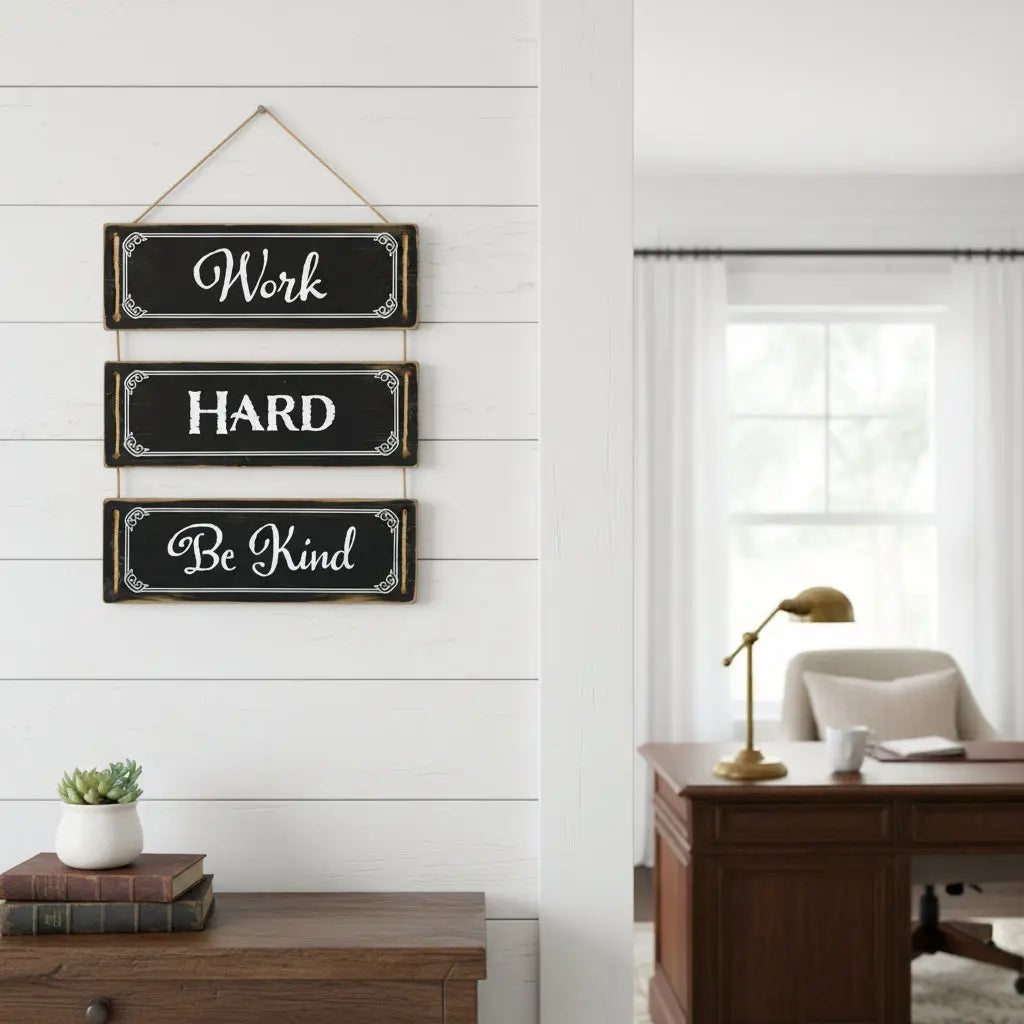 14" X 12" Black And White Inspirational Text Wood Wall Decor - GreatEagleInc