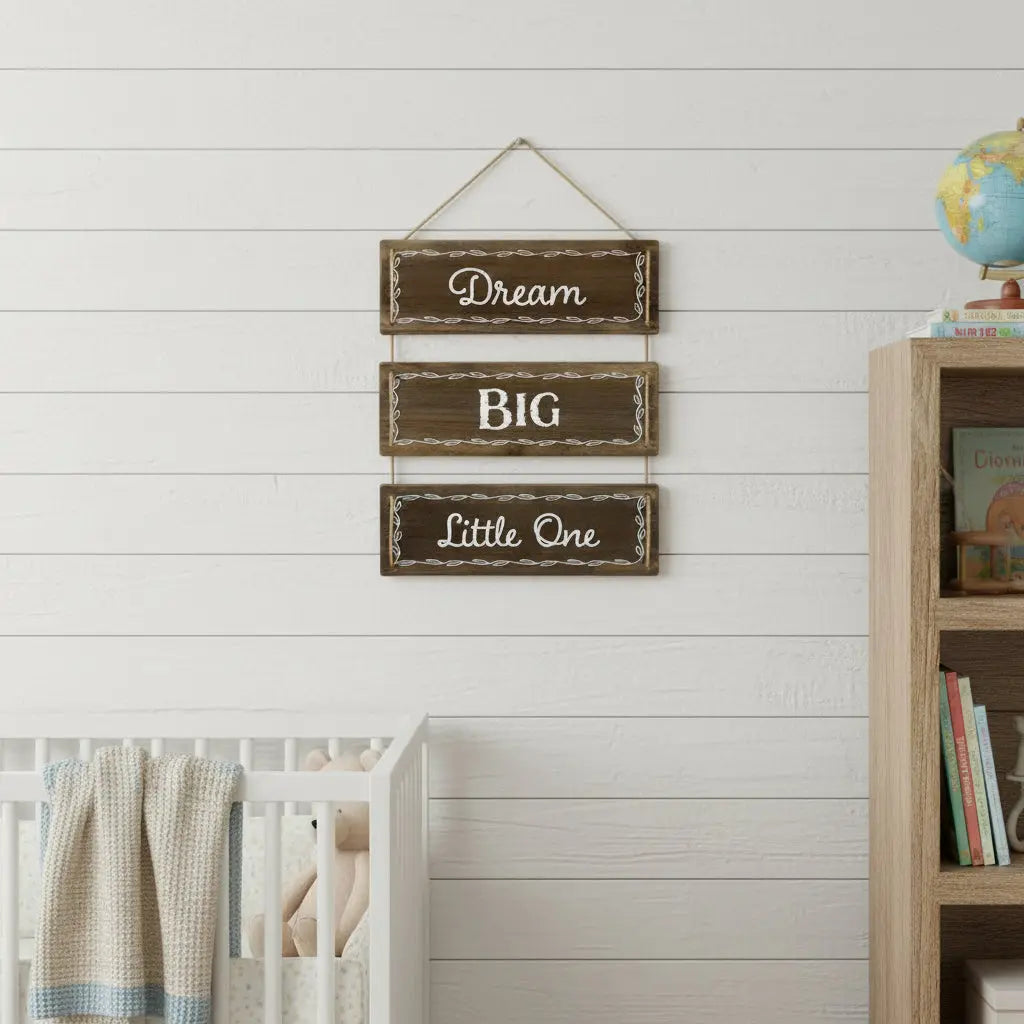 14" X 12" Brown And White Inspirational Text Wood Wall Decor - GreatEagleInc