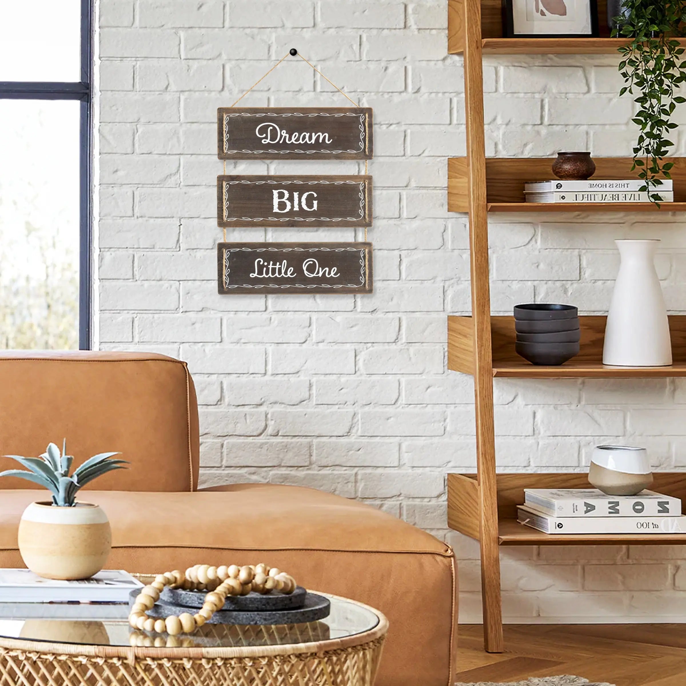 14" X 12" Brown And White Inspirational Text Wood Wall Decor - GreatEagleInc