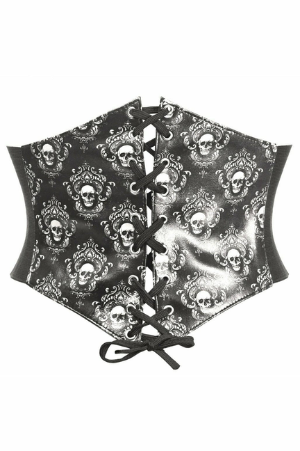 Lavish Skulls-Gothic Lace-Up Corset Belt Cincher Daisy Corsets