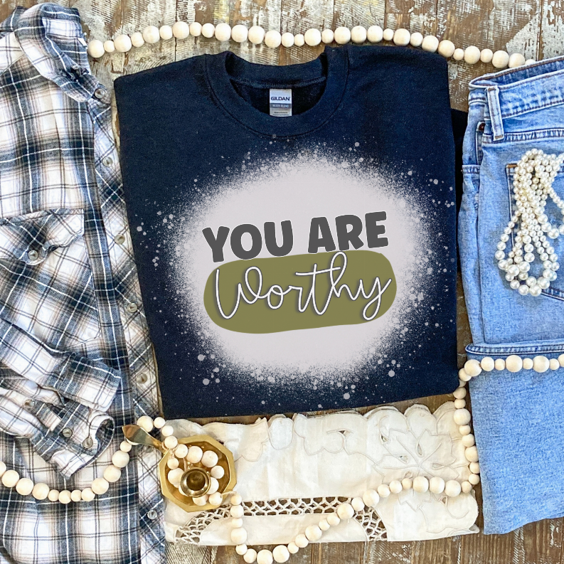 You Are Worthy Bleached Shirt CK's Boutique