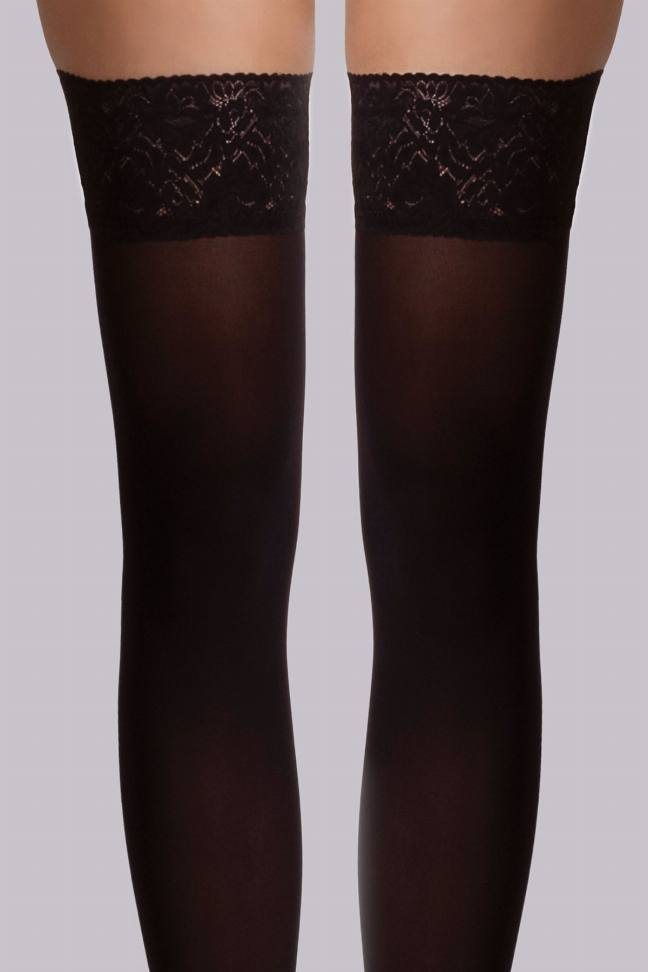 Vual 70 Super Opaque Floral Lace Thigh Highs LECHERY