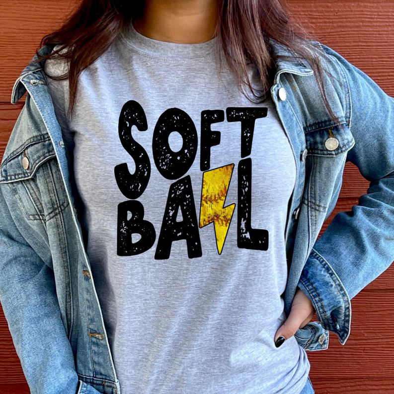 Women's Softball Bolt T-Shirt Dream Team Designs
